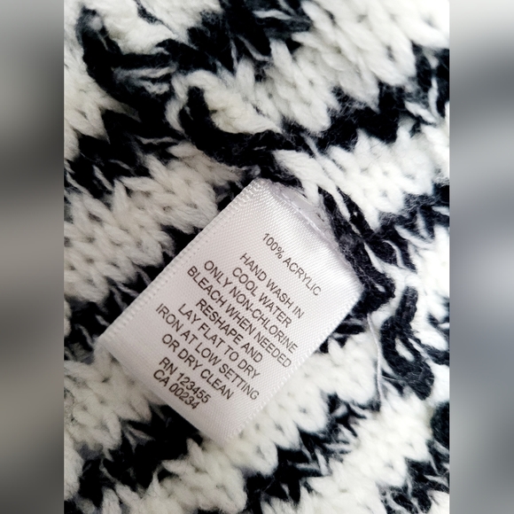 Design Lab Women 100% Acrylic Open Front Knit  Cardigan Black &White Ombre Small - Picture 12 of 16